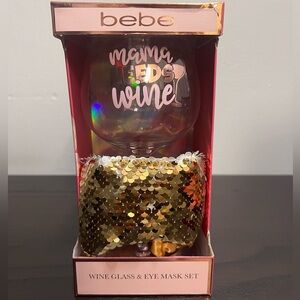 Mama Needs Wine” Wine Glass & Eye Mask Set